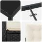 Preview: 3-teiliges Garten-Essenset mit Kissen Schwarz Poly-Rattan