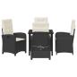 Preview: Garten Essgruppe mit Kissen 5 pcs Schwarz Poly-Rattan