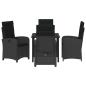 Preview: 5-teiliges Gartentisch-Set mit Kissen Schwarz Poly-Rattan