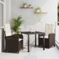 Preview: ARDEBO.de - 3-teiliges Garten-Dining-Set mit Kissen - Braunes Poly-Rattan