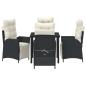 Preview: 5-teiliges Garten-Esszimmer-Set Schwarz Poly Rattan