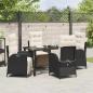 Preview: 5-teiliges Garten-Ess-Set aus schwarzem Poly-Rattan
