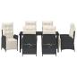 Preview: 7-teiliges Garten-Esszimmer Set in Schwarz aus Poly-Rattan