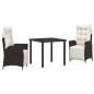 Preview: 3-teiliges Garten-Esszimmer-Set Braun Poly-Rattan