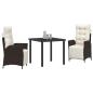 Preview: 3-teiliges Garten-Esszimmer-Set Braun Poly-Rattan
