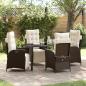 Preview: ARDEBO.de - 5-teiliges Garten-Dinner-Set aus braunem Poly-Rattan