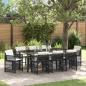 Preview: ARDEBO.de - Garten Essgruppe 9 stk. Schwarz Poly-Rattan