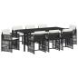Preview: Garten Essgruppe 9 stk. Schwarz Poly-Rattan