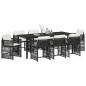 Preview: Garten Essgruppe 9 stk. Schwarz Poly-Rattan