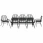 Preview: 9-teiliges Garten-Ess-Set Schwarz Poly Rattan