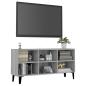 Preview: TV-Schrank mit Metallbeinen Grau Sonoma 103,5x30x50 cm