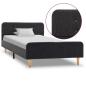 Preview: Bettgestell Dunkelgrau Sackleinen 90x200 cm