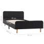 Preview: Bettgestell Dunkelgrau Sackleinen 90x200 cm
