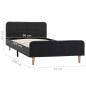 Preview: Bettgestell Dunkelgrau Sackleinen 90x200 cm