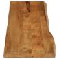 Preview: Tischplatte mit Baumkante 160x40x2,5 cm Massivholz Mango