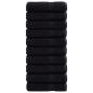 Preview: ARDEBO.de - Premium-Handtücher SOLUND 10 Stk. Schwarz 50x100 cm 600 g/m²