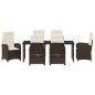 Preview: 7-teiliges Garten-Esszimmer-Set mit Kissen Braun Poly Rattan