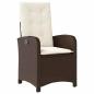 Preview: 9-teiliges Garten-Dining-Set mit Kissen aus braunem Poly-Rattan