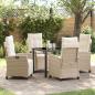 Preview: ARDEBO.de - 5-teilige Garten-Essgruppe Beige Poly-Rattan