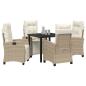 Preview: 5-teilige Garten-Essgruppe Beige Poly-Rattan