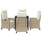 Preview: 5-teilige Garten-Essgruppe Beige Poly-Rattan
