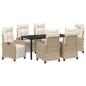 Preview: 7-teiliges Garten-Esszimmer-Set Beige Poly Rattan