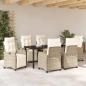 Preview: 7-teiliges Garten-Esszimmer-Set Beige Poly Rattan