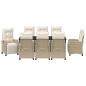 Preview: 9-teiliges Garten-Essset Beige Poly-Rattan