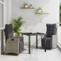 Preview: ARDEBO.de - 3-teiliges Garten-Ess-Set Grau Poly-Rattan