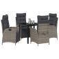 Preview: 5-teiliges Garten-Ess-Set in Grau aus Poly Rattan