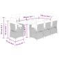 Preview: 9-tlg. Garten-Essgruppe mit Kissen Grau Poly Rattan