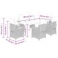 Preview: 7-tlg. Garten-Essgruppe mit Kissen Hellgrau Poly Rattan