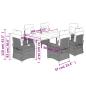 Preview: 7-tlg. Garten-Essgruppe mit Kissen Beige Poly Rattan