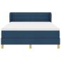 Preview: Boxspringbett mit Matratze in Blau, 140x190 cm, Stoff