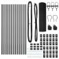 Preview: Zaunpfosten-Set Set aus 2 Grau Kunststoff, Metall 25 x 0.5 m