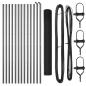 Preview: PVC-beschichtetes Zaunpfosten-Set Set aus 2 Grau