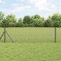 Preview: ARDEBO.de - Schweißdrahtzaun mit 13 Pfosten Grau 0.4x50 m Stahl