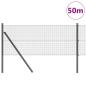 Preview: Schweißdrahtzaun mit 13 Pfosten Grau 0.4x50 m Stahl