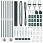 Preview: Zaunpfosten-Set Set aus 2 Grün Pulverbeschichteter Stahl 10 x 1 m