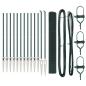 Preview: Zaunpfosten-Set 2er Set Grün Metall und PVC 25 x 1 m Langlebig