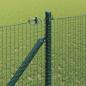 Preview: geschweißter Drahtzaun mit 13 Spike Pfosten Grün 1.2x50 m Stahl