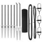 Preview: Zaunpfahl-Set Set aus 2 Grau Metall 10 x 0.5 m Langlebig