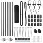 Preview: Zaunpfahl-Set Set aus 2 Grau Metall 10 x 0.5 m Langlebig