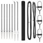 Preview: Metallzaunpfosten-Set Set aus 2 Grau Metall, Kunststoff