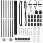 Preview: Metallzaunpfosten-Set Set aus 2 Grau Metall, Kunststoff