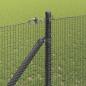 Preview: Geschweißter Drahtzaun mit 13 Spitzenpfosten Grau 1.4x50 m Stahl