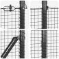 Preview: Geschweißter Drahtzaun mit 13 Spitzenpfosten Grau 1.4x50 m Stahl