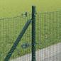 Preview: Schweißdrahtzaun mit 7 Flanschpfosten Grün 0.4x10 m Stahl