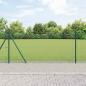 Preview: ARDEBO.de - Schweissdrahtzaun mit 7 Flanschpfosten Grün 0.8x10 m Stahl