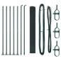 Preview: Zaunpfosten-Set Set aus 2 Grün Metall 10 x 1 m Langlebig